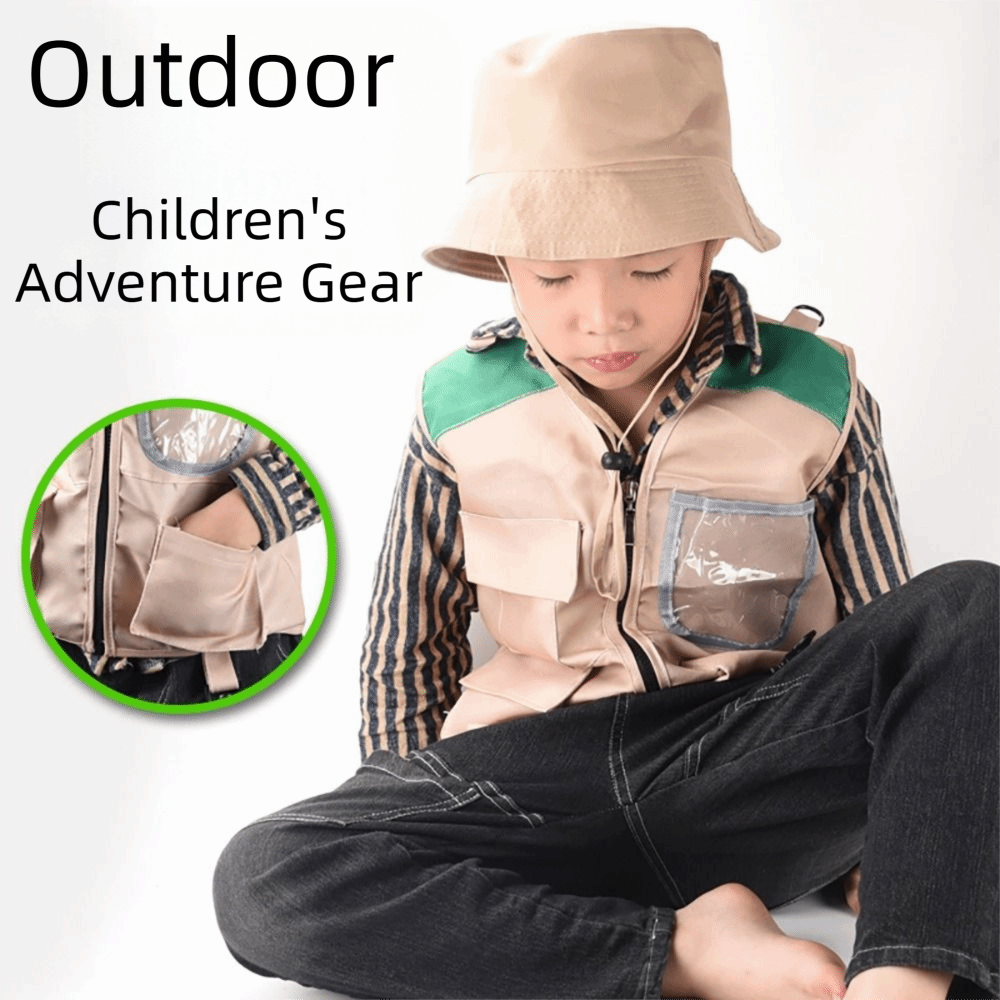 Outdoor Adventure Kit For Kids - ชุดหมวก เสื้อกั๊ก ชุดแต่งกายแฟนซี ดีไซน์คาร์โก้ หลากสี สำหรับเด็ก